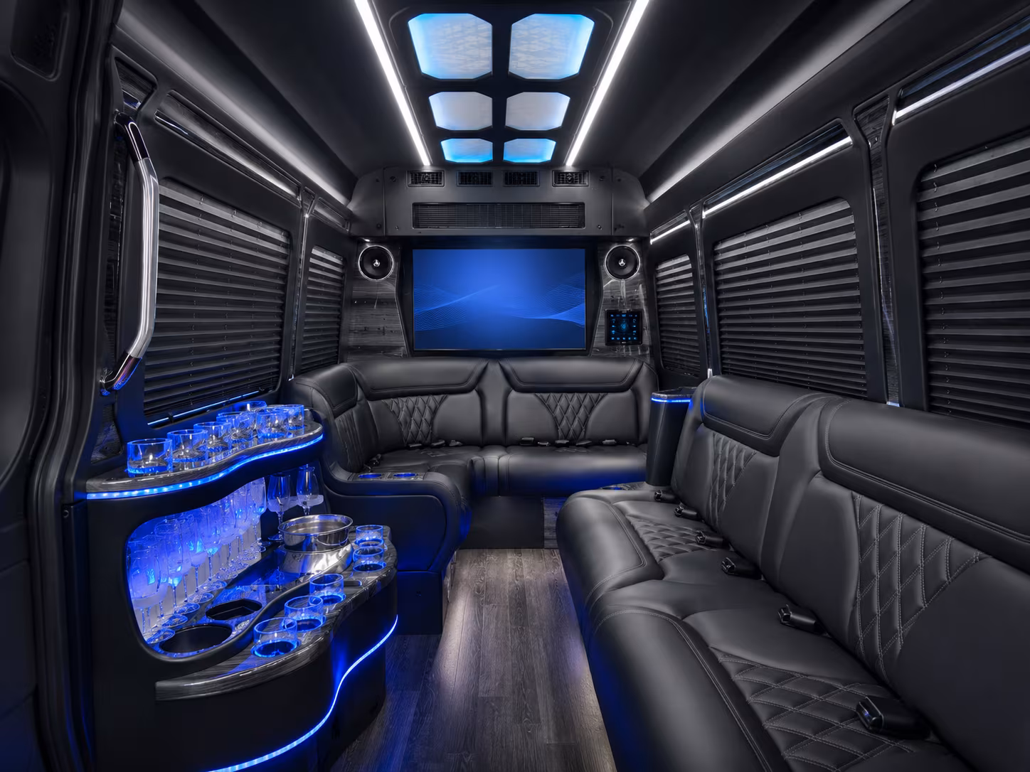chapel hill 30 passenger party bus inside