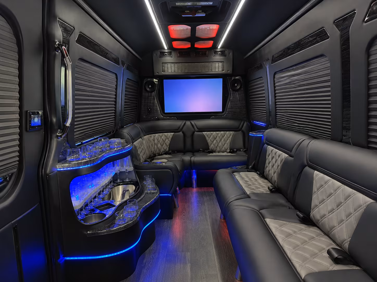 chapel hill 40 passenger party bus interior